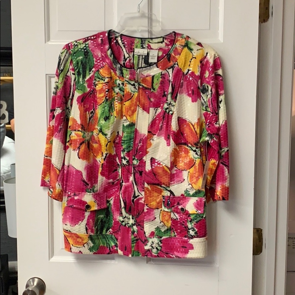 KIM ROGERS  Anglelina Print 3/4 Sleeve Jacket